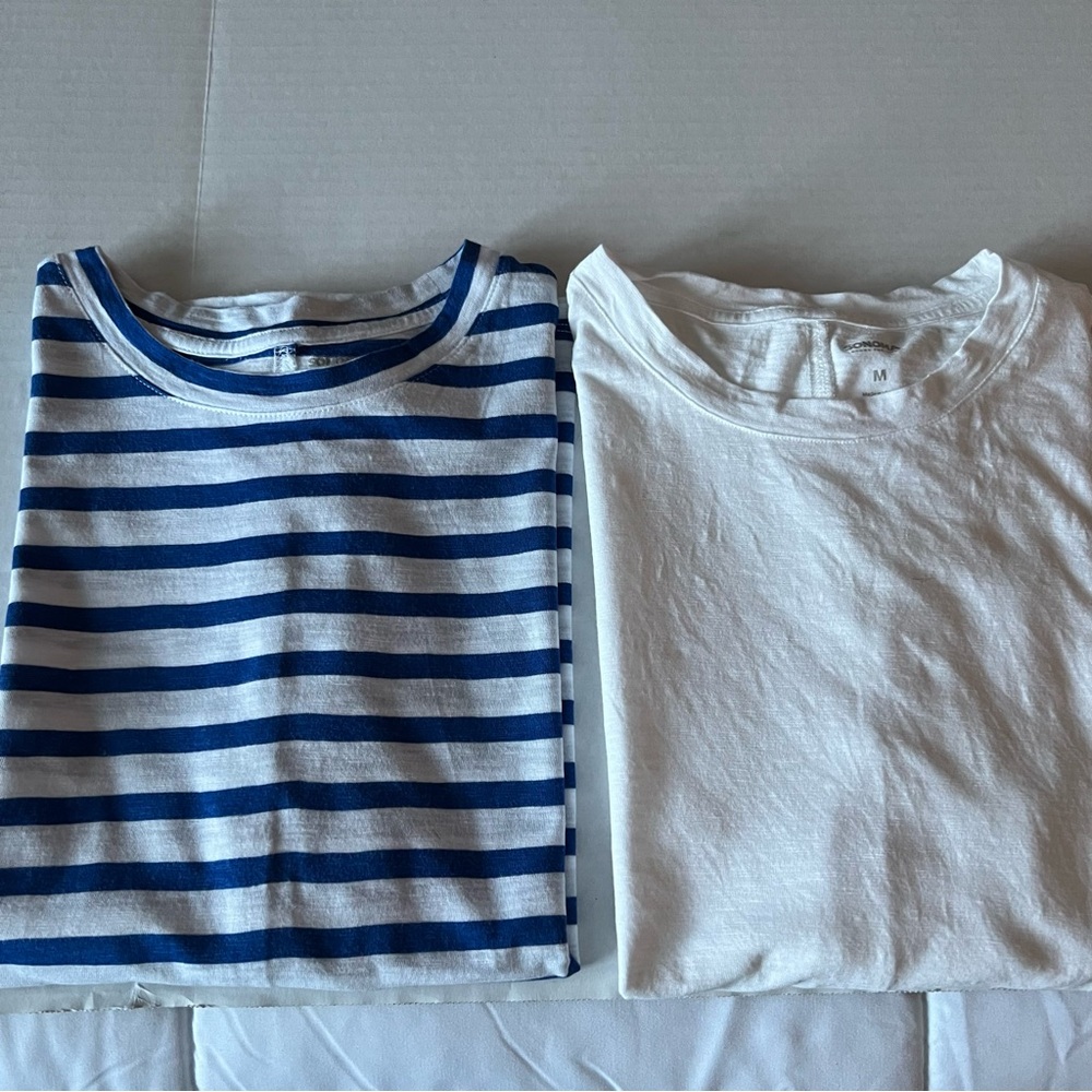 Blue Striped and White women’s Shirt Set